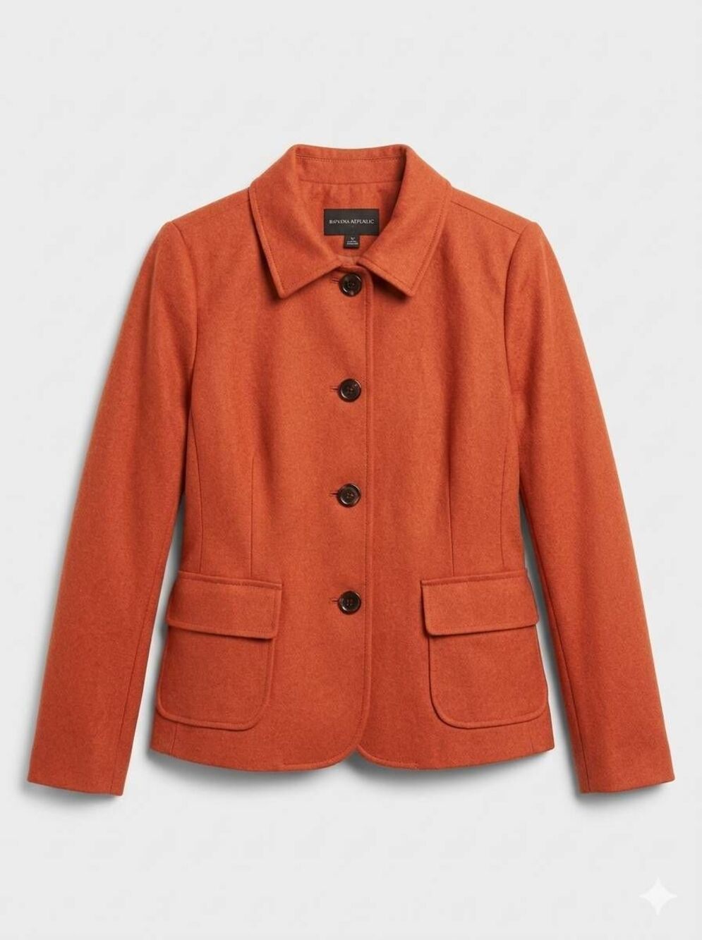 ☔️🔹️Banana Republic Orange Wool Blend Tailored Car Jacket Size 8